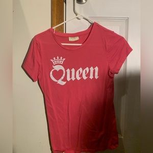 “Queen” pink t shirt